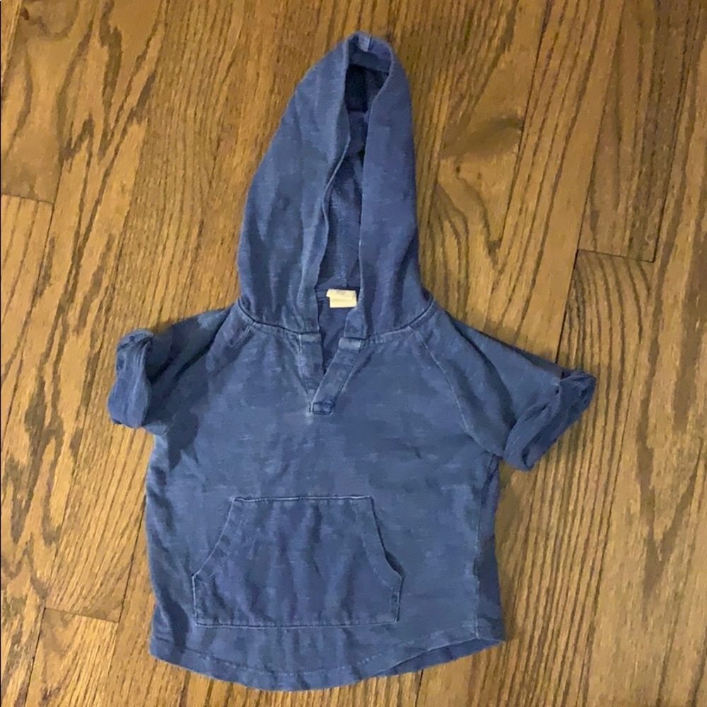 Blue short sleeve Hooded shirt 6 month